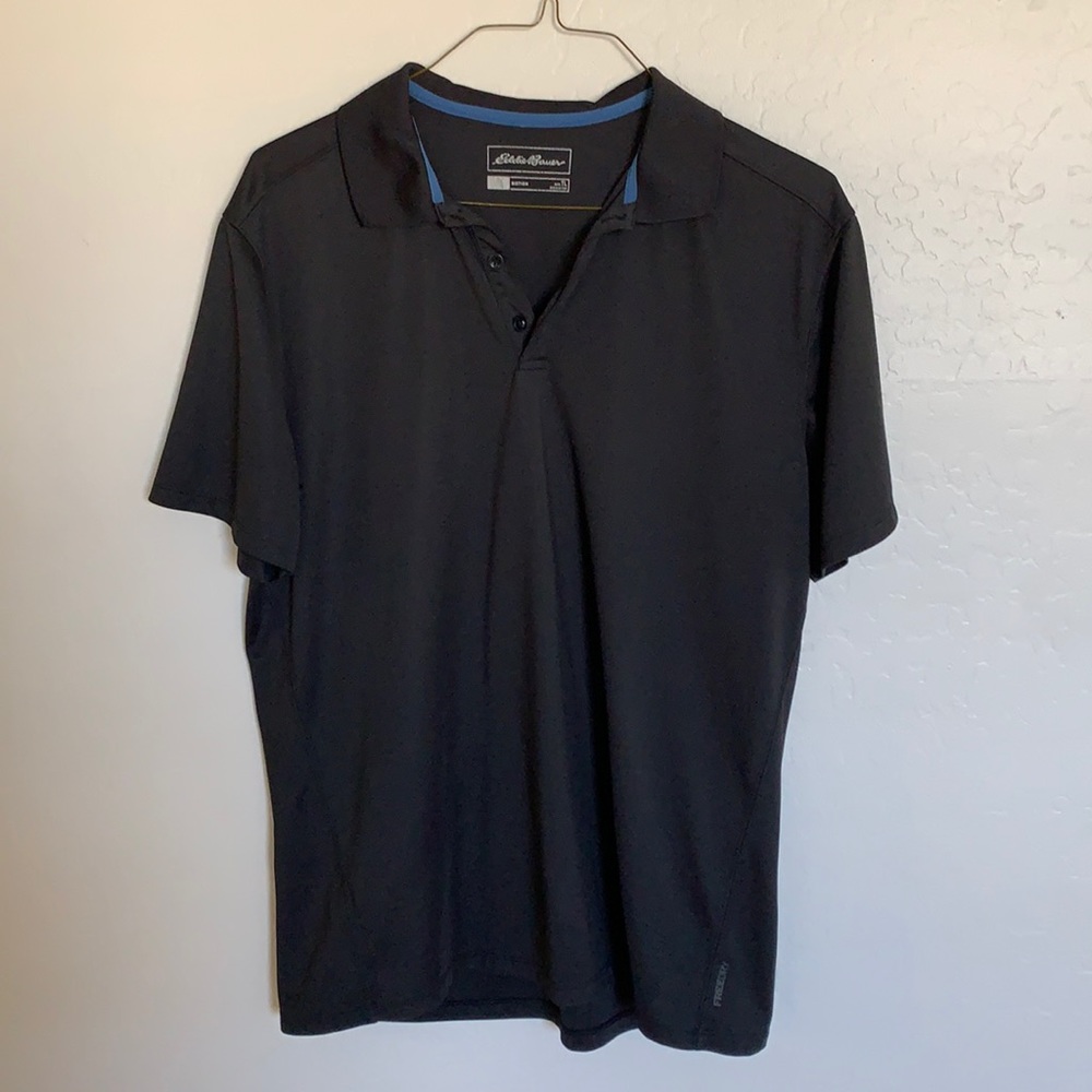 Eddie Bauer Black Polo Size Tall Large